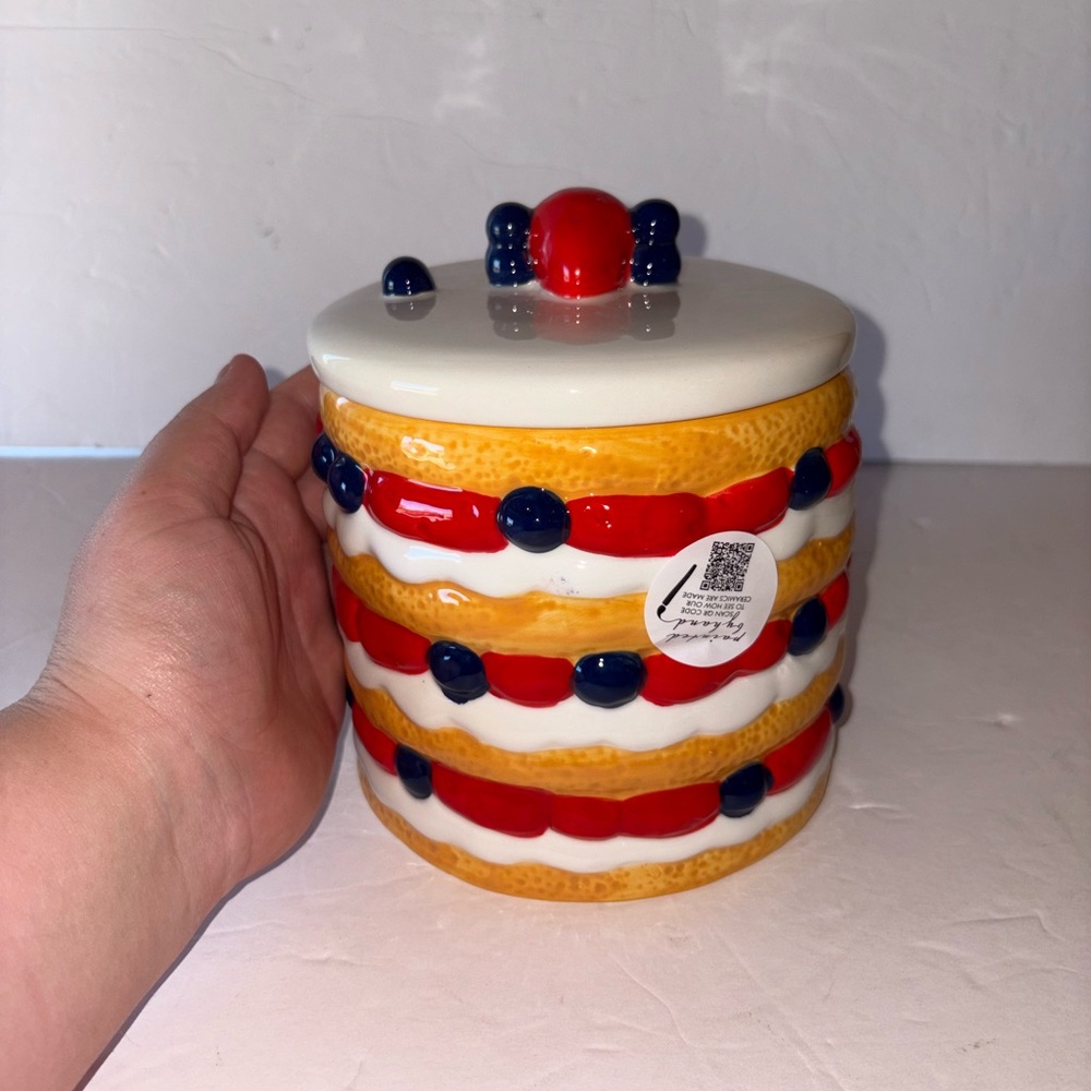 NWT - Lang by Design Strawberry Shortcake Ceramic Canister - Picture 2 of 9
